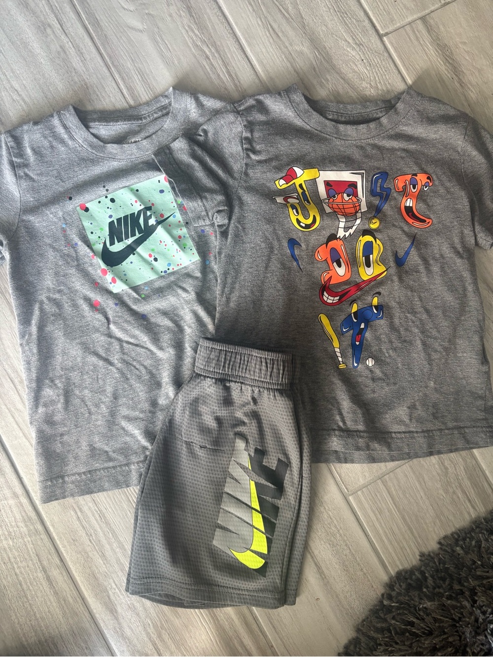 Nike Gray 'The Nike Tee' Kids Short Sleeve Tee